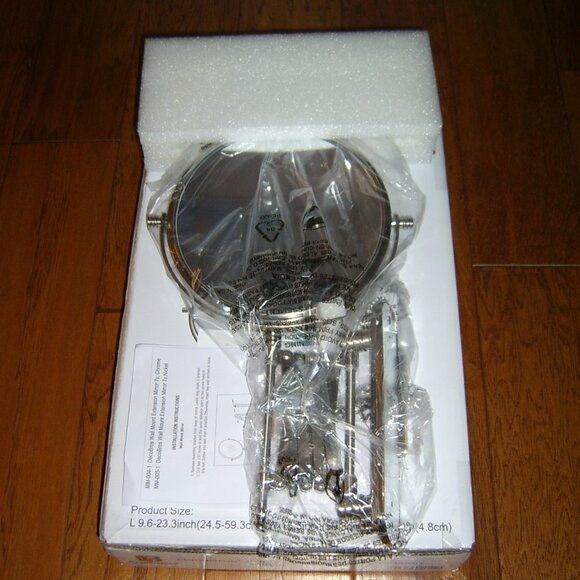 Deco Brothers Wall Mount Extendable Mirror, 8 Inch Double Side , NEW IN BOX - Picture 2 of 3